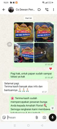 Testimonial Papan Bunga Pernikahan way halim