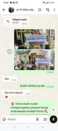Testimonial Papan Bunga way halim