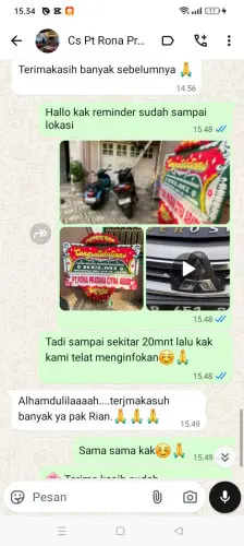 Testimonial Papan Bunga way halim